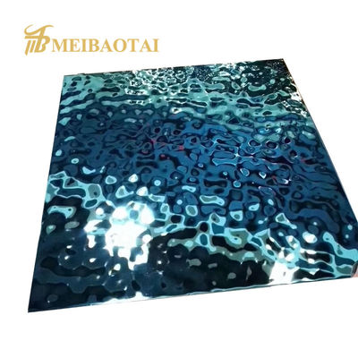 Harga bagus Super Mirror Polished PVD Blue Coated Water Ripple Stainless Steel Sheet GB Standar 2m Panjang on line
