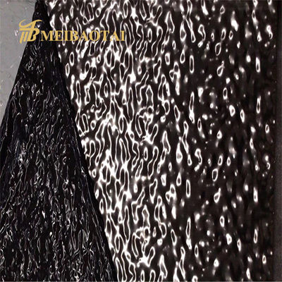 Harga bagus Silver Mirror Finish 304 Stainless Steel Water Ripple Sheet dengan 70 Mikron PVC Film untuk Panel Dinding Dekoratif on line