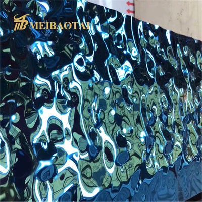PVD Blue Coated 304 Grade JIS Standard Water Ripple Steel Sheet untuk aplikasi dekoratif