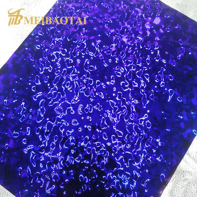 Harga bagus Lembaran Stainless Steel 304 Lapis Ungu PVD Gelombang Air Ukuran 1219x2438mm untuk Dekorasi Langit-langit dan Dinding on line