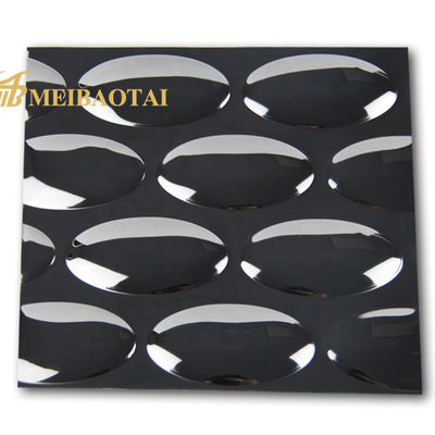 Harga bagus Lembaran Baja Tahan Karat Pola Oval Hitam Emboss Tebal 0.85mm Grade 201 untuk Aplikasi Dekoratif on line