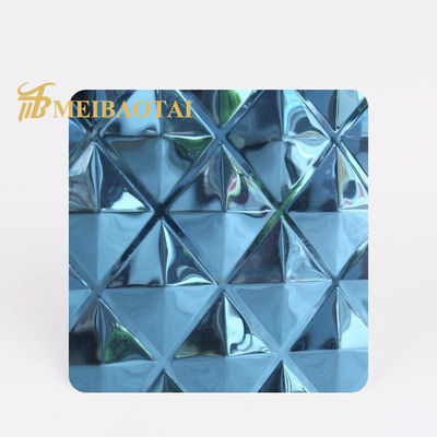 Lembar stainless steel berlapis biru PVD dengan 7C PVC film kelas 201 untuk aplikasi dekoratif