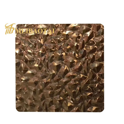 Pelat Baja Tahan Karat Bertekstur Pelapisan Rose Gold Standar JIS Ketebalan 0,65mm untuk Pelat SS Dekoratif