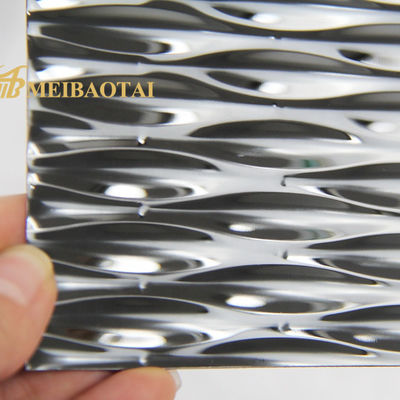 Harga bagus Bullet Pattern Embossed Stainless Steel Sheet dengan Double 7C Black And White PVC dan Ketebalan 0,65mm untuk Wall Cladding on line