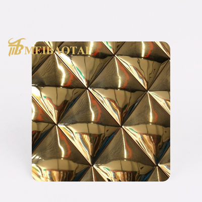 Harga bagus SS304 201 Emas Cermin Timbul Lembaran Warna Stainless Steel Dekorasi Dinding on line