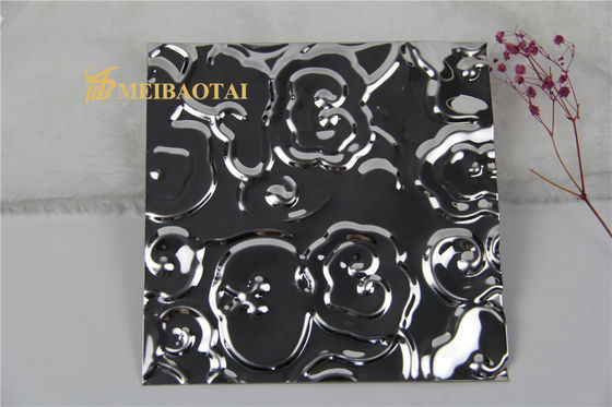 Stamped embossed stainless steel sheet dengan panjang 40 dan permukaan cermin untuk dinding Ketebalan 0,75mm