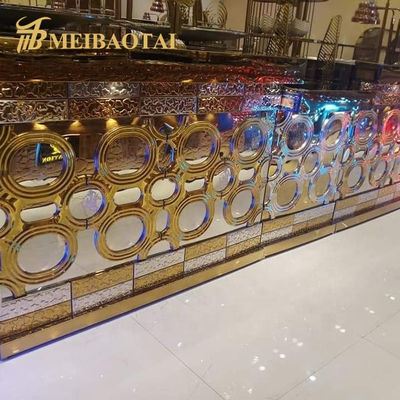 Lembaran Baja Tahan Karat Bertekstur dengan Finishing Emas Cermin Ketebalan 0.65mm Standar ASTM
