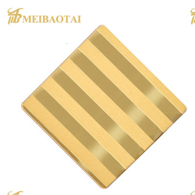 Harga bagus PVD Golden Mirror 304 Lembar baja tahan karat dengan ketebalan 1,15mm untuk dekorasi dinding dan pintu on line