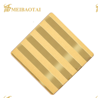 PVD Golden Mirror Stainless Steel Sheet 304 1.15mm Tebal 200HV Hardness