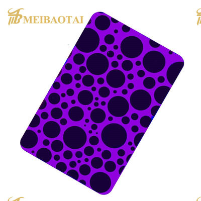 Harga yang bagus Pvd Purple Polish Etched Stainless Steel Sheet Dengan Film Novancel on line