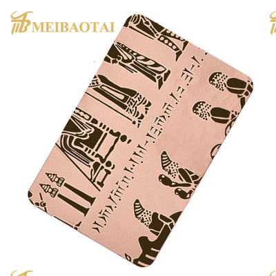201 Stainless Steel Lembar Tergores Pvd Warna Rose Gold HRB100 Kekerasan