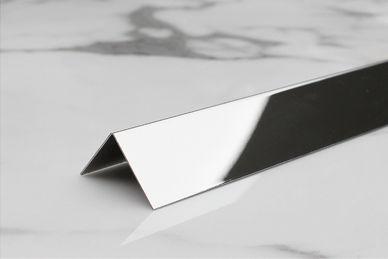 3048MM Panjang L Slot Stainless Steel Tile Trim Warna Cermin Selesai Dekoratif