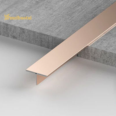 Harga bagus Trim Ubin Baja Tahan Karat Panjang 10FT dengan Lapisan PVD Rose Gold dan Grade 201 untuk Trim Tepi Logam Dekoratif on line
