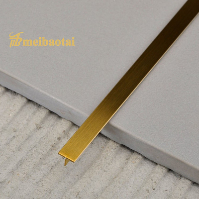 Garis Rambut Emas 15mm Stainless Steel Tile Trim JIS Standard PVD Coated