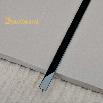 304 Stainless Steel Tile Trim 6mm Hitam PVD SS Dekoratif T Trim