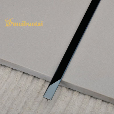 304 Stainless Steel Tile Trim dengan Black PVD Coating dan Profil 6mm T untuk Dekorasi Edge