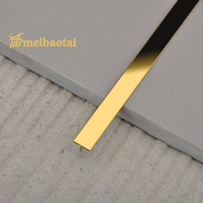 Trim Ubin Stainless Steel Berkelanjutan 20mm PVD Gold Mirror SS T Trim