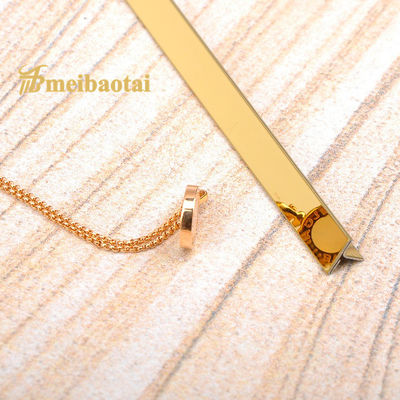 T6 Bentuk emas dilapisi V Grooved stainless steel Tile Trim untuk Backsplash dan perlindungan dinding