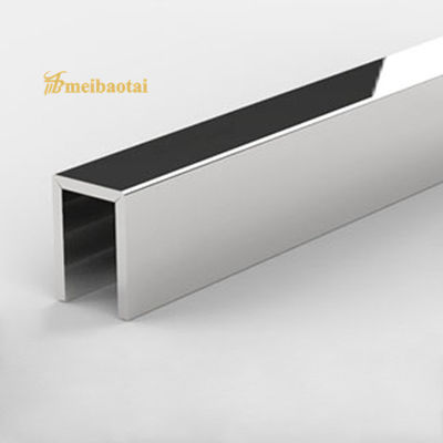 201 Stainless Steel Silver Mirror U Channel Trim 10FT Panjang untuk Dekorasi Pintu dan Dinding