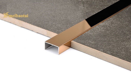 Harga bagus 3048MM Panjang Cermin Tile Trim PVD Rose Gold Stainless Steel U Trim on line