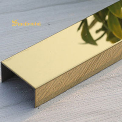 Harga bagus 7c PVC Film 304 Stainless Steel Mirror Surface U Tile Trim untuk Backsplash Edge dan Dekorasi Dinding on line