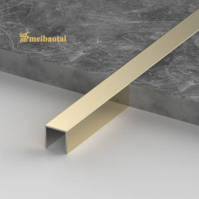 Harga bagus 304 stainless steel U Channel Tile Trim dengan 7c PVC Film dan HV200 Kekerasan untuk perlindungan dekoratif on line