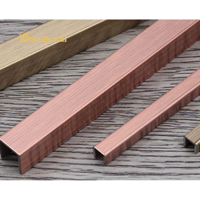 Rose Bronze Brushed U Bentuk Stainless Steel Tile Trim