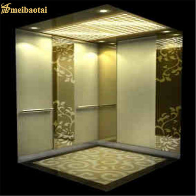 Gold Lift Dekoratif Lift Lembar Baja Rustless dengan Ketebalan 0,95mm dan Standar EN