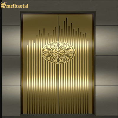 Terukir Cermin Stainless Steel Lembar Pintu Lift Dekoratif Dan Kabinet