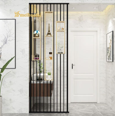 Harga bagus PVD Black Coated Grade 201 Stainless Steel Room Divider dengan ukuran khusus untuk rumah dan hotel on line
