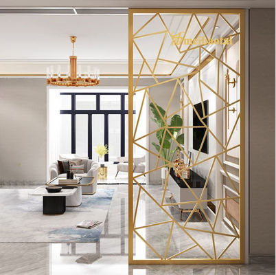 Harga bagus Laser Cut PVD Coated Stainless Steel Room Divider dengan Hardness HV230 untuk Ruang Hidup Modern on line