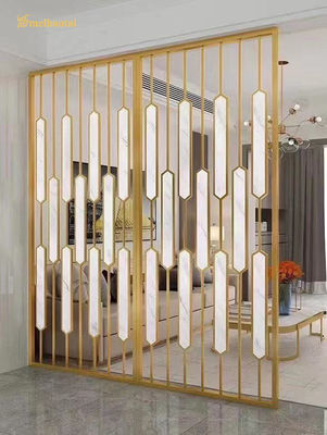 Harga bagus 8mm Ketebalan Stainless Steel Room Divider Emas Hailrine Dekorasi Rumah Ruang tamu on line