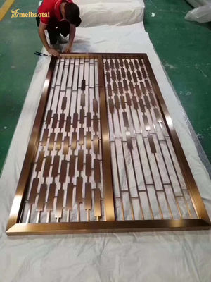 Harga bagus Pvd Color Mirror Finish Stainless Steel Room Divider Dekorasi Hotel on line