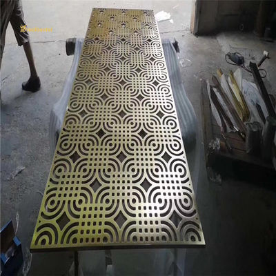 Harga bagus Pembagi Ruangan Pelapis Perunggu Kuning Ukuran Kustom Pemotongan CNC Aluminium Partisi Logam on line