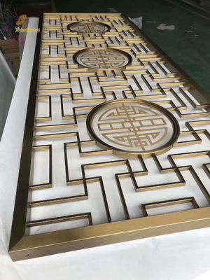 Harga bagus Ss304 Stainless Steel Room Divider Golden Color Hairline Dekorasi Dinding on line