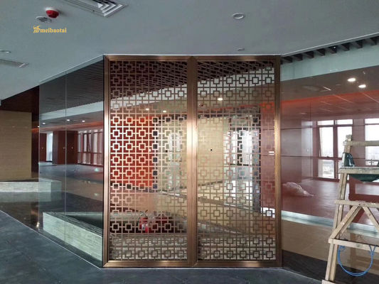 Harga bagus Pembatas Ruangan Baja Tahan Karat Lapis Rose Gold Ketebalan 8mm dengan Teknik Laser Cutting on line