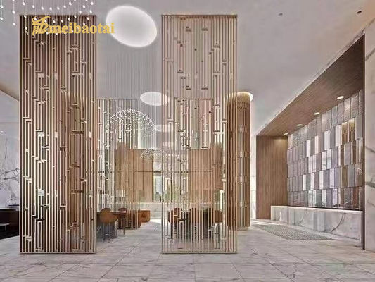 Harga bagus Sesuaikan Art Screen SS Metal Room Dividers Partisi Dekoratif Untuk Hotel on line