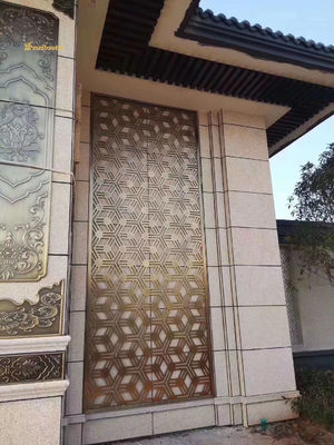 Harga bagus Desain Customized Rose Gold Lapisan 8mm Ketebalan Stainless Steel Room Divider Dekoratif Screen Partition on line