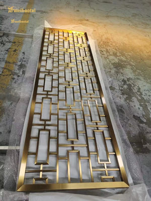 Harga bagus Rose Gold Brown PVD Color Plating Aluminium 10mm Room Divider dengan ukuran yang disesuaikan on line