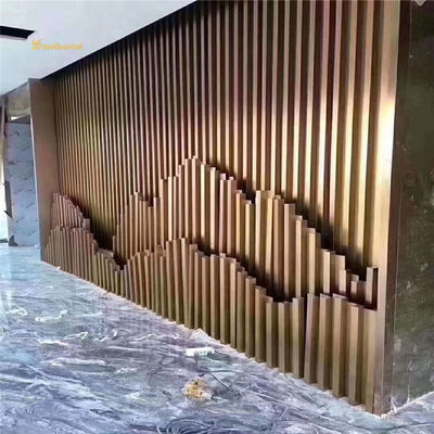 Harga bagus Rose Gold Coated Stainless Steel Room Divider dengan teknik pemotongan laser dan ukuran yang disesuaikan on line