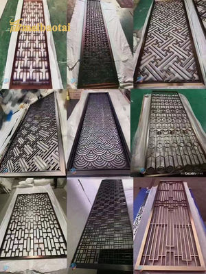 Harga bagus Banyak Gaya Rose Gold Bronze Gold Color Stainless Steel Room Divider Dekorasi Hotel, rumah on line
