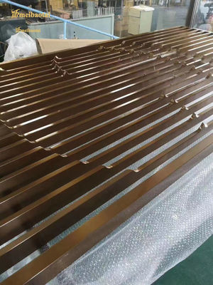 Harga bagus PVD Color Coated Brown Stainless Steel Room Divider dengan ukuran yang disesuaikan untuk ruang modern on line