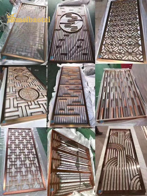 Harga bagus SS201 304 kustomisasi stainless steel ruang pemisah dekorasi dinding on line