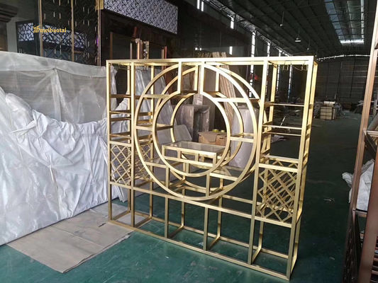 Harga yang bagus Dekoratif Emas Cermin Baja Rinsless Room Divider ukuran yang dapat disesuaikan on line