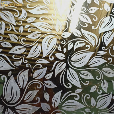 Harga bagus 304 Grade Mirror Finish Etched Stainless Steel Sheet untuk dekorasi lift on line