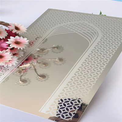 Harga bagus Lembaran Baja Tahan Karat 304 Grade Finishing Cermin Etsa 1219x2438mm untuk Dekorasi Lift on line