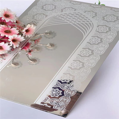 8 kaki Panjang Grade 304 Lembaran Stainless Steel Etched 1.0mm Ketebalan untuk Dekorasi Lift