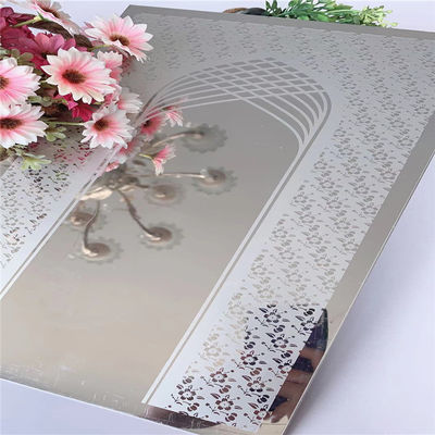 Harga bagus Mirror Etched 201 Grade Stainless Steel Etched Sheet 1219x3048mm untuk Aplikasi Desain Modern on line