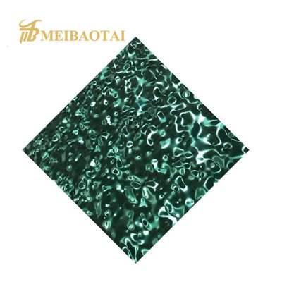 Stamped PVD Green Water Ripple Stainless Steel Dinding Dekoratif