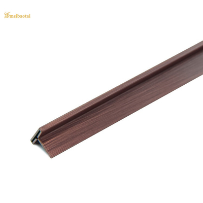 T10 Stainless Steel Tepi Lurus Ubin Trim Warna Perunggu Merah Antik